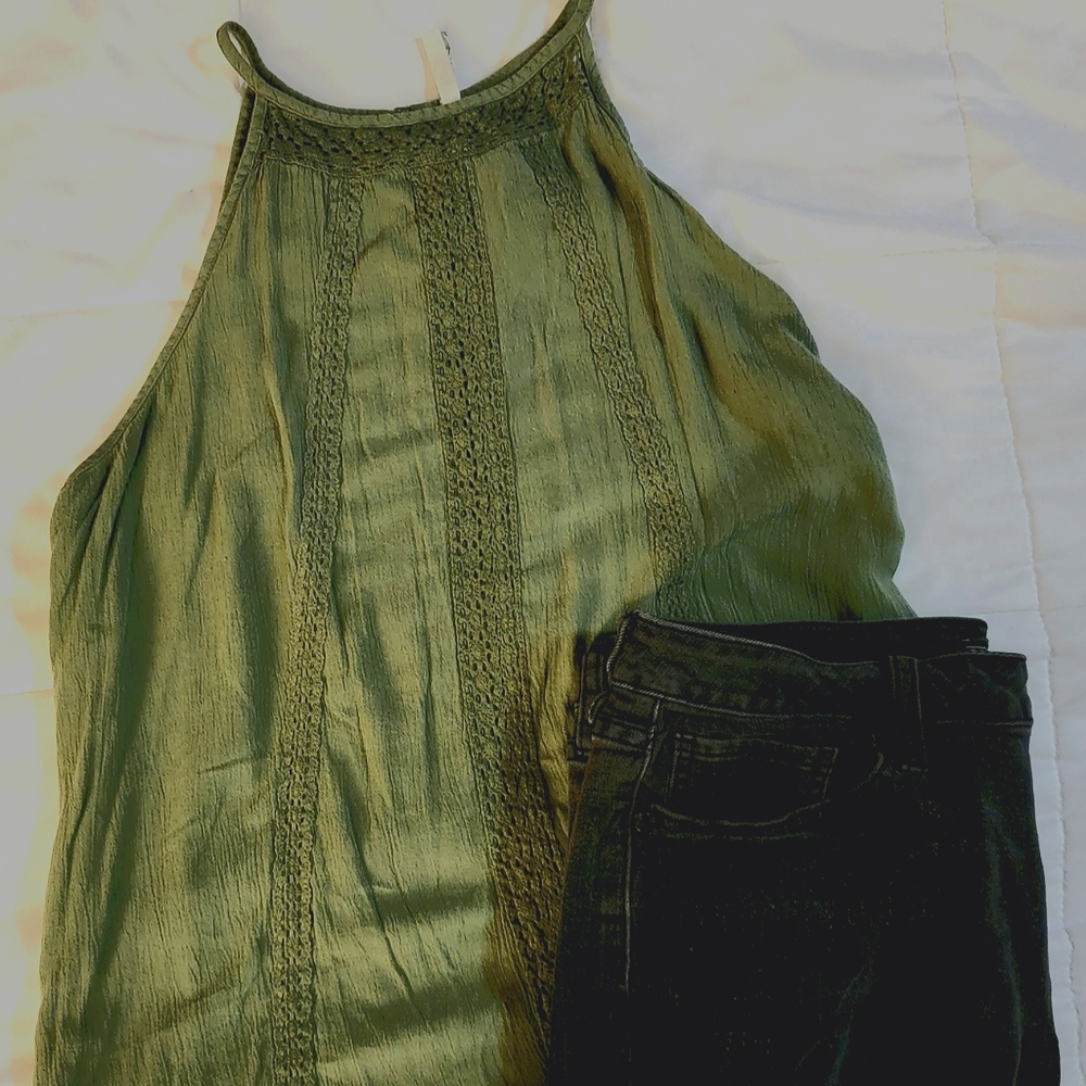 Olive Green High Neck Mudd XL Tank Top